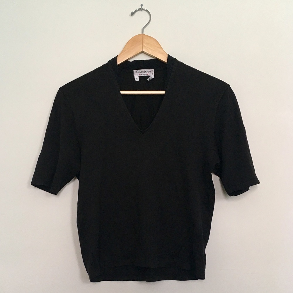 Vintage Yves Saint Laurent vee neck blouse
